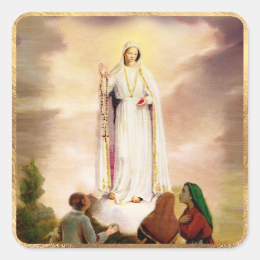 PixDezines Our Lady of Fatima スクエアシール (正面)