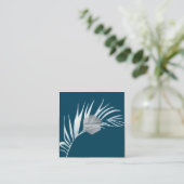 PixDezines PALM、ほこりっぽいライトブルー スクエア名刺 (スタンド正面)