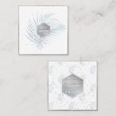 PixDezines PALM、ほこりっぽいライトブルー スクエア名刺 (正面/裏面)