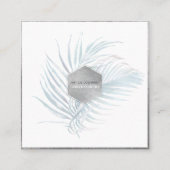 PixDezines PALM、ほこりっぽいライトブルー スクエア名刺 (正面)