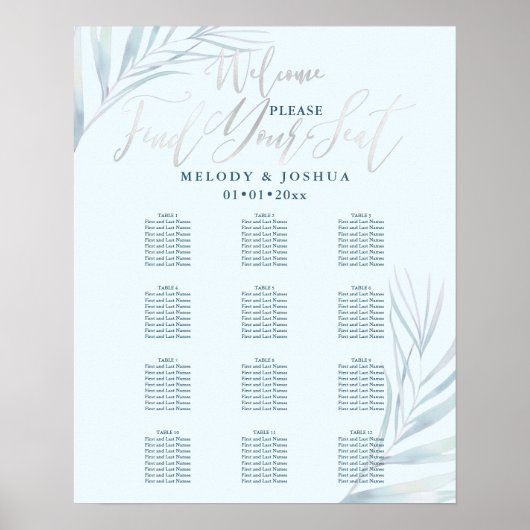 PixDezines Palm、プラチナ、座席表 ポスター (正面)