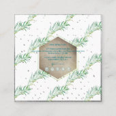 PixDezines PALM FRONDES、緑 スクエア名刺 (裏面)