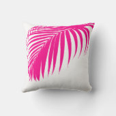 PixDezines Palm Fronds/ホットピンク/ホワイト クッション (裏面)