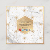 PixDezines PALM TREE, フェイク金ゴールド+大理石 スクエア名刺 (裏面)