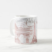 PixDezines PARISのバラフェイク金ゴールド+MARBLE コーヒーマグカップ (正面左)