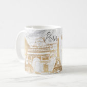 PixDezines PARISフェイク in金ゴールド+MARBLE コーヒーマグカップ (正面左)
