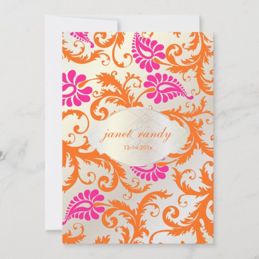 PixDezines pavoダマスク 招待状 (正面)