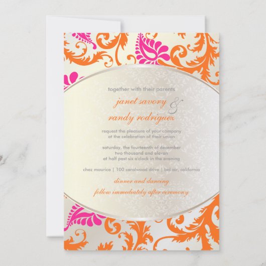 PixDezines pavoダマスク 招待状 (裏面)