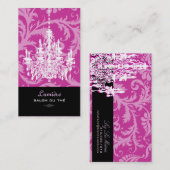 PixDezines pavo+白シャンデリア/DIY背景 名刺 (正面/裏面)