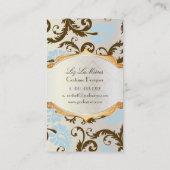 PixDezines pavo damask/chocolate+blue 名刺 (裏面)