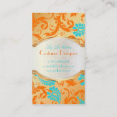 PixDezines pavo damask/coral+aqua 名刺 (裏面)