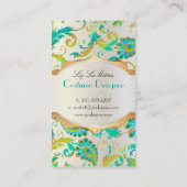 PixDezines pavo damask/peacockティール(緑がかった色) 名刺 (裏面)