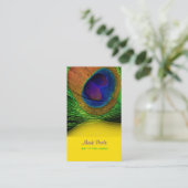 PixDezines Peacockのフェザー/目 名刺 (スタンド正面)