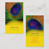 PixDezines Peacockのフェザー/目 名刺 (正面/裏面)