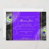 PixDezines Peacockの卒業/DIYの背景 招待状 (裏面)