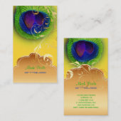 PixDezines Peacockの目+フィルグリー渦巻き 名刺 (正面/裏面)