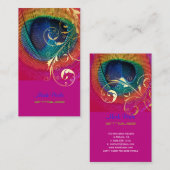 PixDezines Peacockの目+フィルグリー渦巻き 名刺 (正面/裏面)