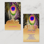 PixDezines Peacockの目+フィルグリー渦巻き 名刺 (正面/裏面)