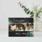 PixDezines Peacockの結婚写真ありがとう ポストカード (スタンド正面)