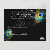 PixDezines Peacockの結婚写真ありがとう ポストカード (裏面)