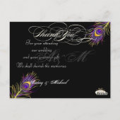 PixDezines Peacockの結婚写真ありがとう ポストカード (裏面)