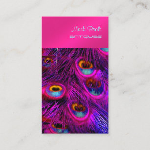 PixDezines Peacockの羽毛/サイケデリック暗い赤紫色 名刺