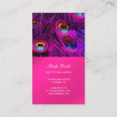 PixDezines Peacockの羽毛/サイケデリック暗い赤紫色 名刺 (裏面)