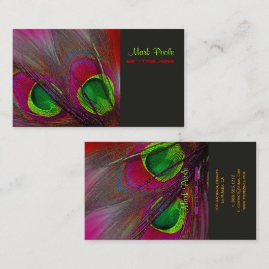 PixDezines Peacockサイケデリックカスタマイズだ！ 名刺 (正面/裏面)
