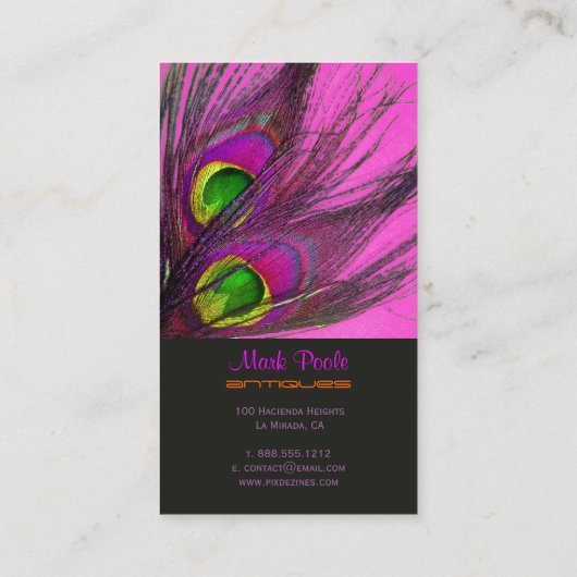 PixDezines Peacockサイケデリックカスタマイズだ！ 名刺 (裏面)