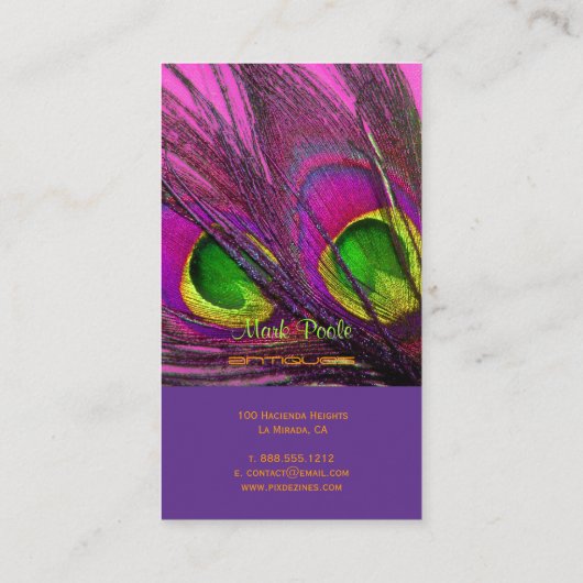 PixDezines Peacockサイケデリックカスタマイズだ！ 名刺 (裏面)