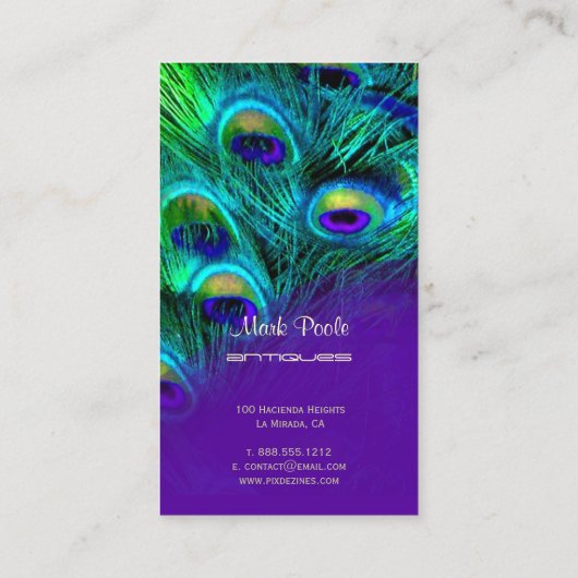 PixDezines Peacockサイケデリックカスタマイズだ！ 名刺 (裏面)