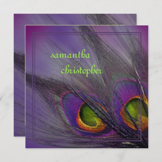 PixDezines Peacockサイケデリックカスタマイズだ! 招待状 (正面/裏面)