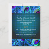 PixDezines Peacockフェザーの卒業 招待状 (裏面)