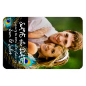 PixDezines peacock写真救日/DIYカラー+フォント マグネット (横)