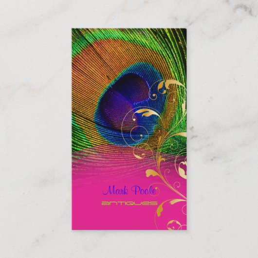 PixDezines Peacock羽根+フィリースワール 名刺 (正面)