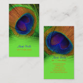 PixDezines Peacock羽根 名刺 (正面/裏面)