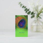 PixDezines Peacock羽根 名刺 (スタンド正面)