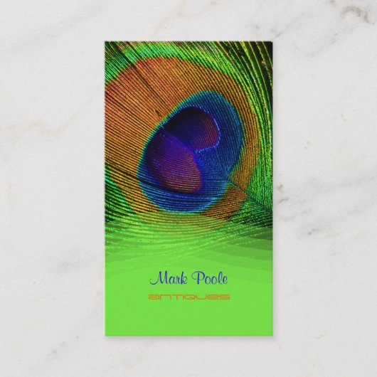 PixDezines Peacock羽根 名刺 (正面)