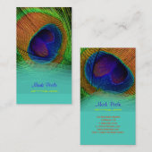 PixDezines Peacock羽根 名刺 (正面/裏面)