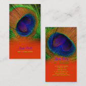 PixDezines Peacock羽根 名刺 (正面/裏面)