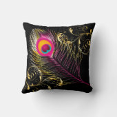 PixDezines peacock/サイケデリックdiy背景 クッション (裏面)