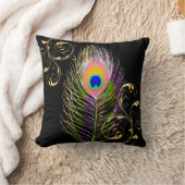 PixDezines peacock/サイケデリックdiy背景 クッション (ブランケット)