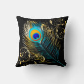 PixDezines peacock/サイケデリックdiy背景 クッション (裏面)