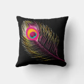PixDezines peacock/サイケデリックdiy背景 クッション (裏面)