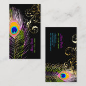 PixDezines Peacock+フィリグリー旋回 名刺 (正面/裏面)