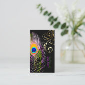 PixDezines Peacock+フィリグリー旋回 名刺 (スタンド正面)