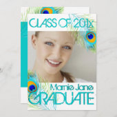 PixDezines Peacock、卒業表 招待状 (正面/裏面)