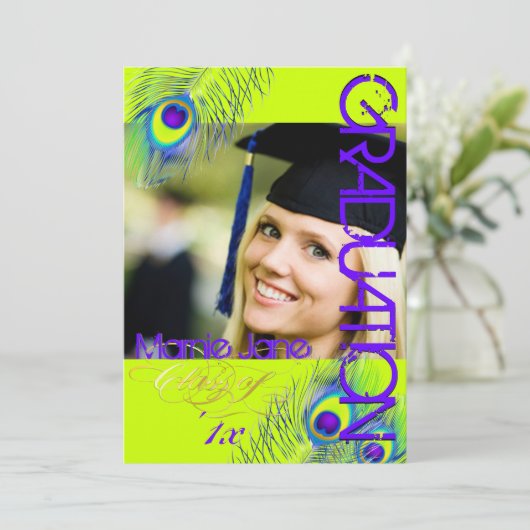 PixDezines Peacock、2013 Sgarite/diy背景 招待状 (スタンド正面)