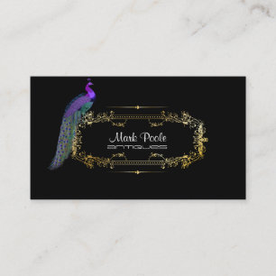 PixDezines peacock diy background/filigreeが旋回する 名刺