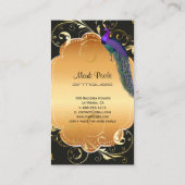 PixDezines peacock diy background/filigreeが旋回する 名刺 (裏面)